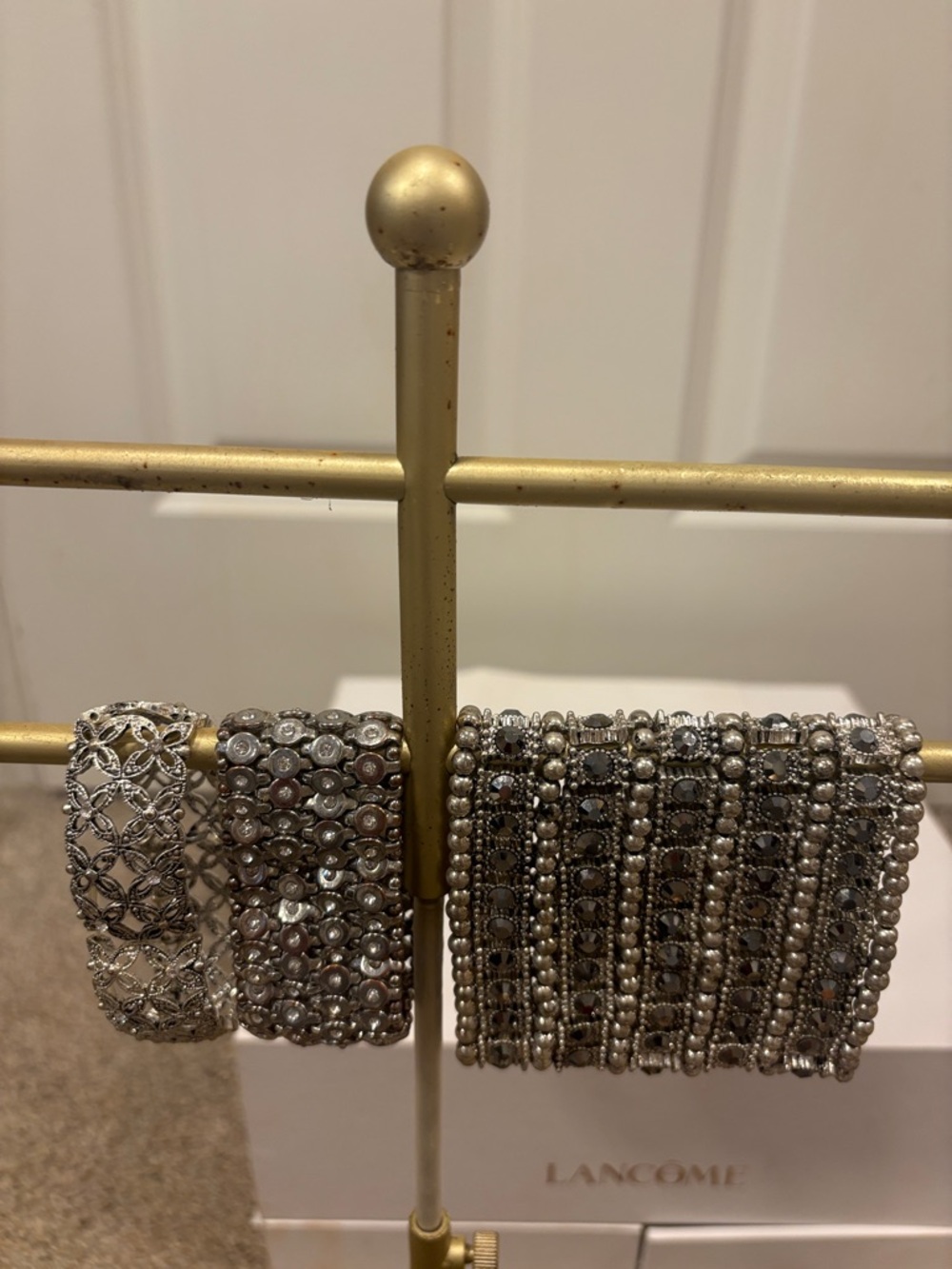 Silver Multi-Row Beaded Stretch Bracelet Set - Women Jewelry